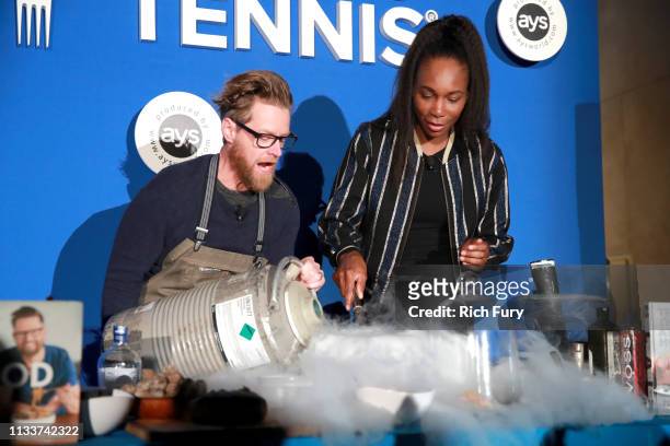 Richard Blais and Venus Williams attend the Citi Taste Of Tennis Indian Wells on March 04, 2019 in Indian Wells, California.