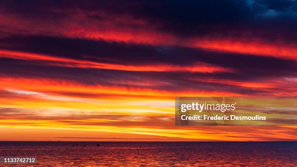 red skys - ciel romantique stock pictures, royalty-free photos & images