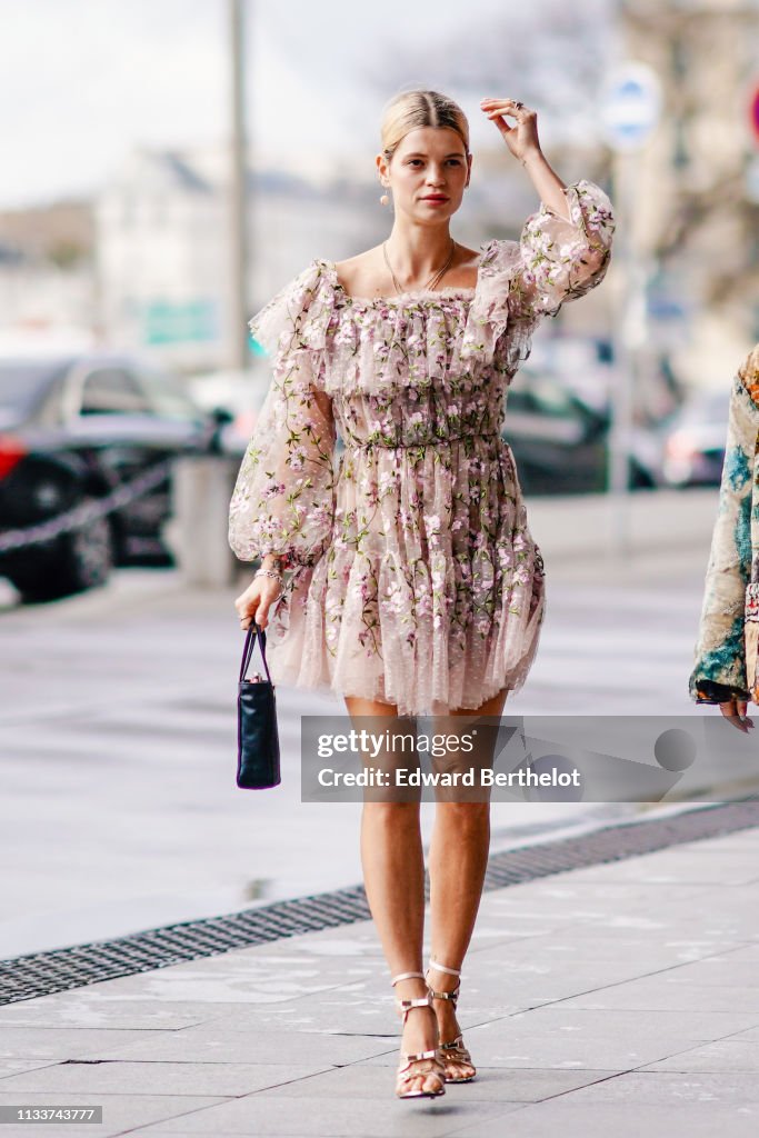Street Style - Paris Fashion Week Womenswear Fall/Winter 2019/2020 : Day Eight