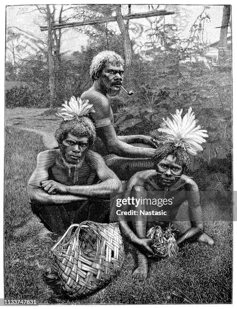 natives of the gazelle peninsula ,new britain of of papua new guinea - papua new guinea people stock illustrations
