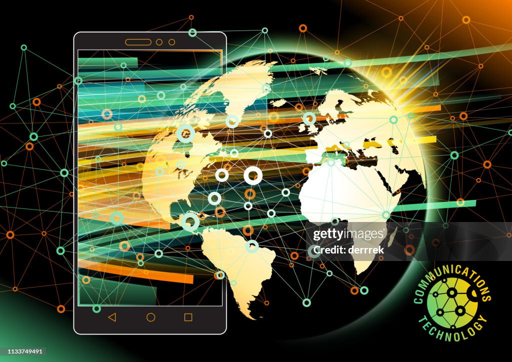 Technology In Communication Smart Phone Communications Technology High-Res Vector Graphic - Getty ...