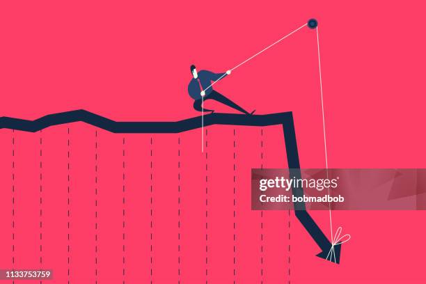 lift up falling graph - drop down stock illustrations