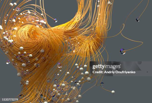 abstract lines and spheres - magnification stock pictures, royalty-free photos & images