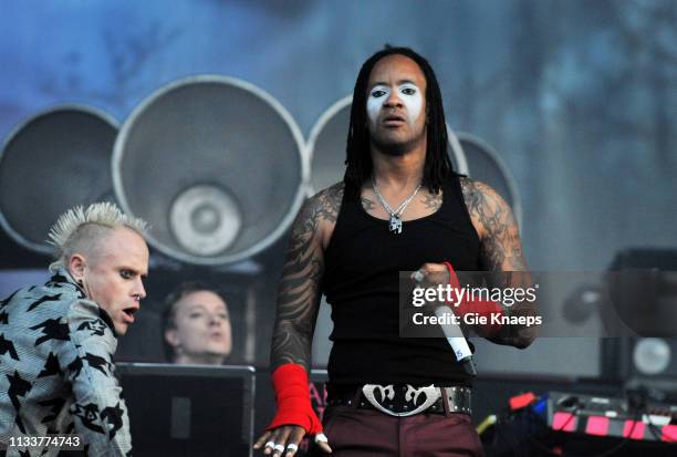 The Prodigy, Keith Flint, Liam Howlett, Maxim, Pinkpop Festival, Landgraaf, Holland, .