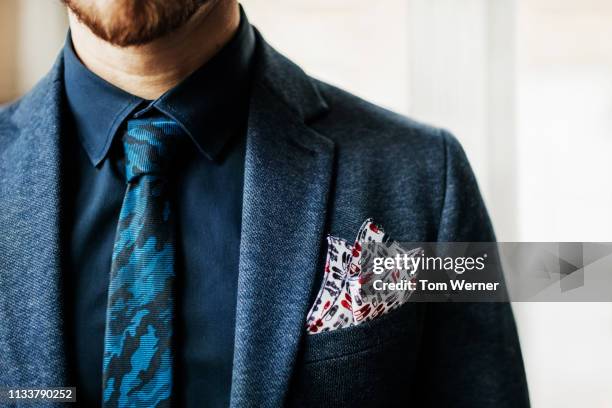 close-up of suit breast pocket - lapel stock pictures, royalty-free photos & images