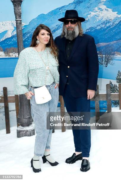 Amandine de la Richardiere and Sebastien Tellier attend the Chanel show as part of the Paris Fashion Week Womenswear Fall/Winter 2019/2020 on March...