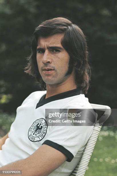 Portrait of West Germany striker Gerd Muller pictured circa 1972 in England, United Kingdom.