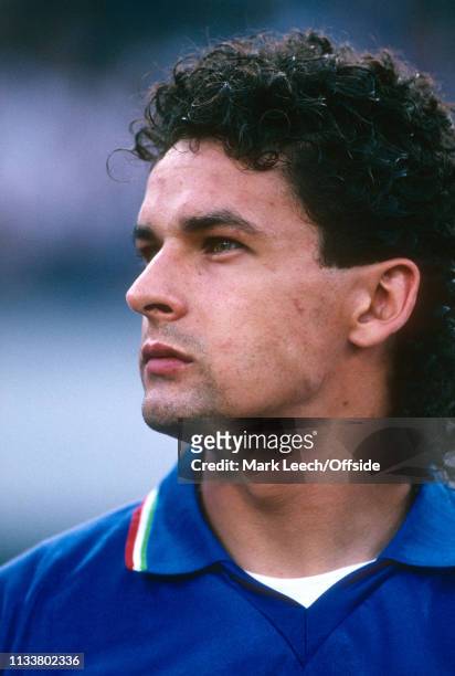 July 1990 - Argentina v Italy - FIFA World Cup Semi-Final - Stadio San Paolo - Roberto Baggio of Italy. -