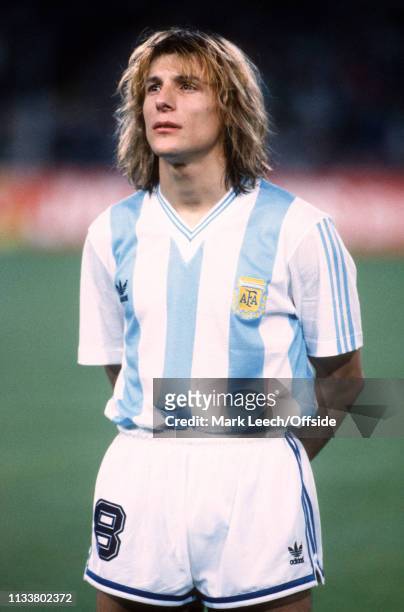 July 1990 - Argentina v Italy - FIFA World Cup Semi-Final - Stadio San Paolo - Claudio Caniggia of Argentina. -