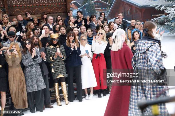 Clemence Poesy, Monica Bellucci, Nicolas Lefebvre, Naomi Campbell, Caroline de Maigret, Laura Bailey, Claudia Schiffer attend the Chanel show as part...