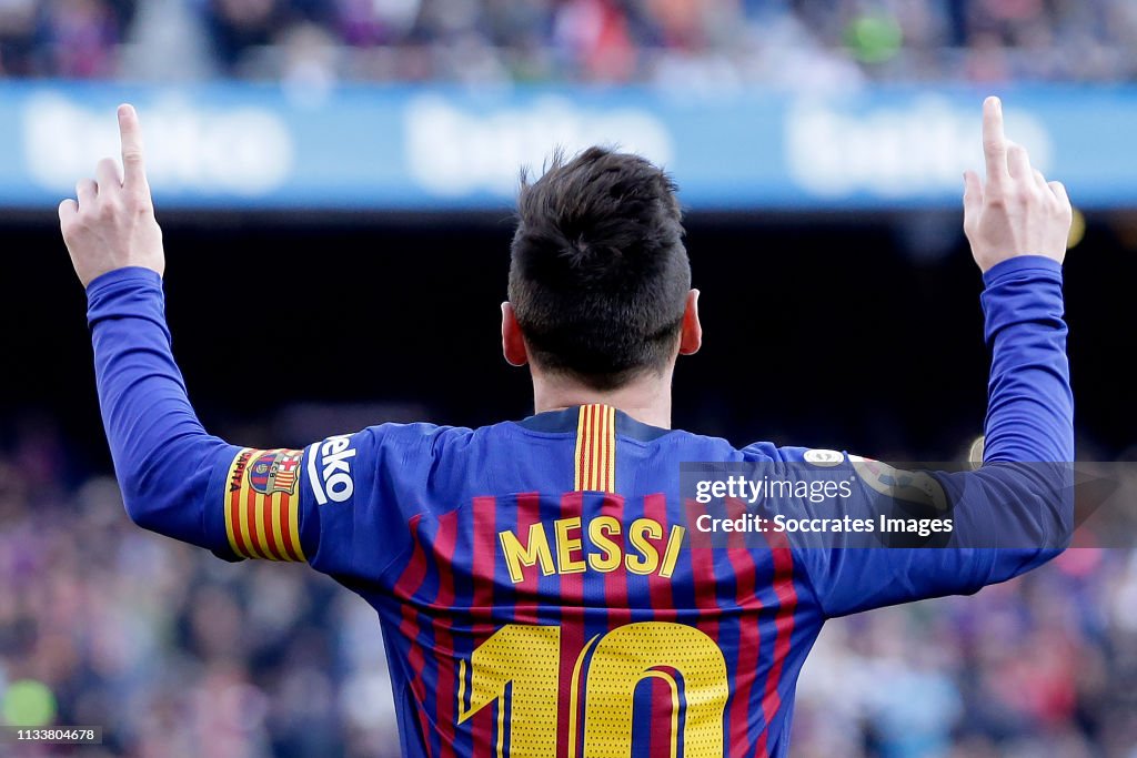 Lionel Messi of FC Barcelona celebrate goal during the La Liga... News