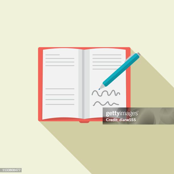 ilustraciones, imágenes clip art, dibujos animados e iconos de stock de icono de libro de diseño plano - libro abierto