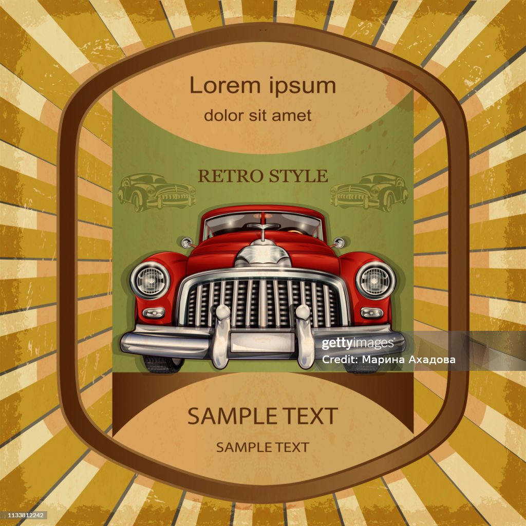 Model Car Label Design Tips Vintage Car Label Template High-Res Vector Graphic - Getty Images