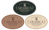 set of labels for freshly roasted coffee beans