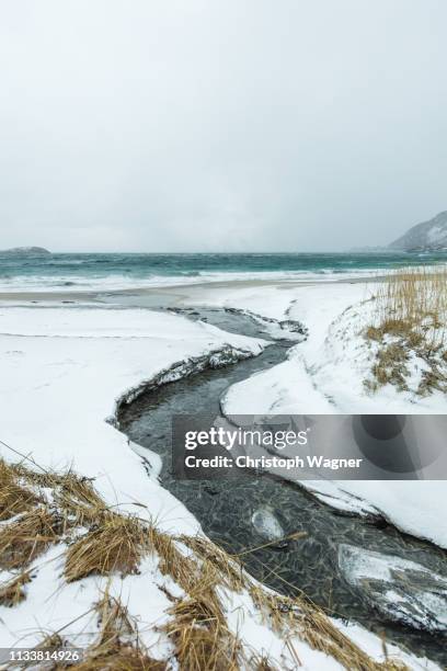 norway - senja - stimmungsvolle umgebung imagens e fotografias de stock