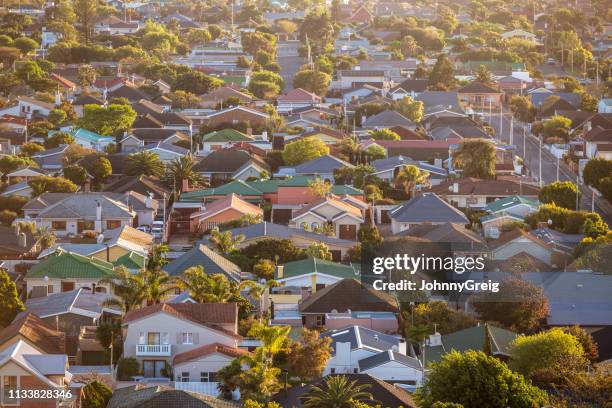 house rooftops south africa - housing development south africa stock pictures, royalty-free photos & images