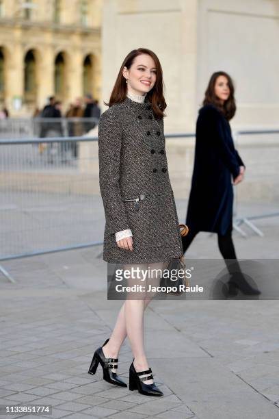 Emma Stone attends the Louis Vuitton show as part of the Paris Fashion Week Womenswear Fall/Winter 2019/2020 on March 05, 2019 in Paris, France.