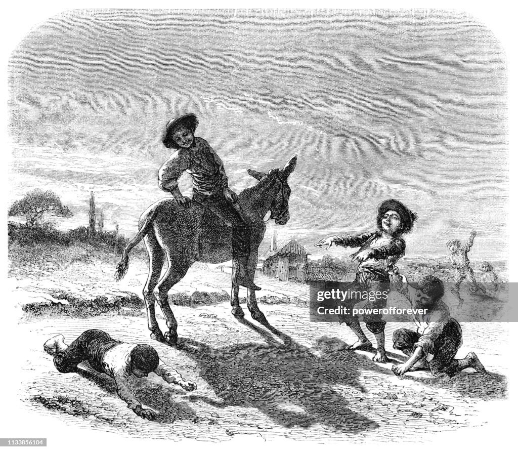 L'ombre de l'ane by Emile Bayard-19th century