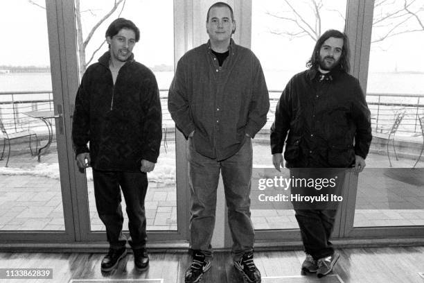 From left, John Davis , Terry Donovan and Sam Houser at a loft in Lower Manhattan on February 3, 2000. Together they launched regular Rockstar Loft...