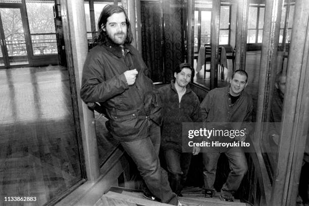 From left, Sam Houser , John Davis and Terry Donovan at a loft in Lower Manhattan on February 3, 2000. Together they launched regular Rockstar Loft...