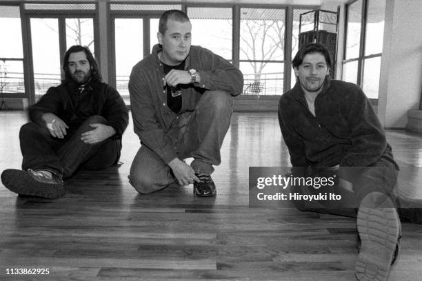 From left, Sam Houser , Terry Donovan and John Davis at a loft in Lower Manhattan on February 3, 2000. Together they launched regular Rockstar Loft...