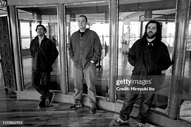 From left, John Davis , Terry Donovan and Sam Houser at a loft in Lower Manhattan on February 3, 2000. Together they launched regular Rockstar Loft...