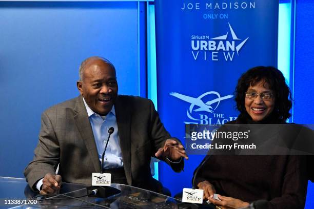 Joe Madison interviews Washington Post Columnist Colbert King and his wife, Gwendolyn King at SiriusXM Studio on January 17, 2019 in Washington, DC.