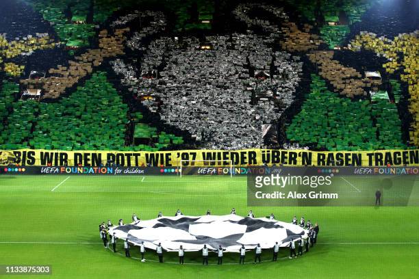 General view during the UEFA Champions League Round of 16 Second Leg match between Borussia Dortmund and Tottenham Hotspur at Westfalen Stadium on...