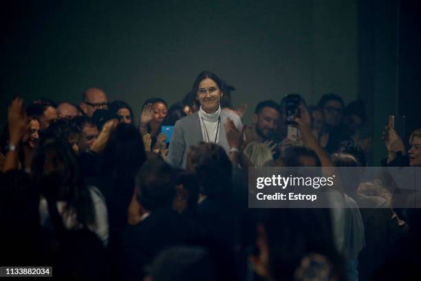 Fashion designer Louise Trotter at the Lacoste show at Paris Fashion Week Autumn/Winter 2019/20 on March 5, 2019 in Tenis Club de Paris, France.