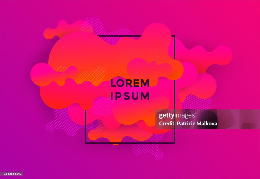 Vector abstract background with colorful fluid gradient shapes, liquid design