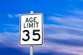 Ageism discrimination social issue sign concept