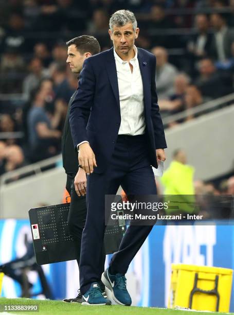 Inter Forever coach Francesco Toldo looks on before The Legends Match between Spurs Legends and Inter Forever at Tottenham Hotspur Stadium on March...