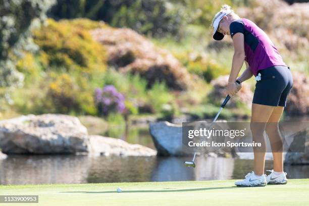 Nicole Broch Larsen during the first round of the Kia Classic at Aviara Golf Club on March 28, 2019 in Carlsbad, California.