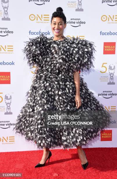 Actress Tracee Ellis Ross arrives for the 50th NAACP Image awards at the Dolby theatre on March 30, 2019 in Los Angeles.