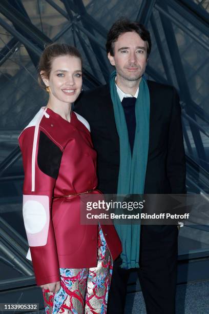 Natalia Vodianova and General manager of Berluti Antoine Arnault attend the Louis Vuitton show as part of the Paris Fashion Week Womenswear...
