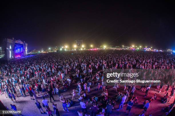 Fans during Sam Smith concert during the second day of Lollapalooza Buenos Aires 2019 at Hipodromo de San Isidro on March 30, 2019 in Buenos Aires,...