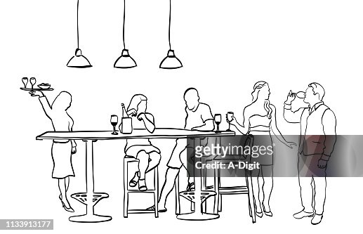 291 Restaurant Waiters Drawing High Res Illustrations - Getty Images