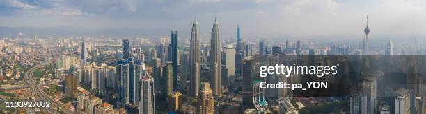 top view aerial scene of kuala lumper malaysia skyline in day - malaysia skyline stock pictures, royalty-free photos & images