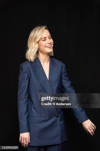 Brie Larson at the "Captain Marvel" Press Conference at The London Hotel on December 22, 2018 in West Hollywood, California.
