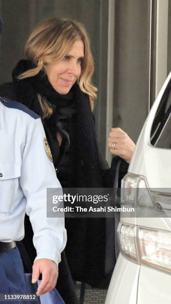 Carlos Ghosn's wife Carole Ghosn is seen at the Tokyo Detention House on March 06, 2019 in Tokyo, Japan. Held for more than three months, Carlos...
