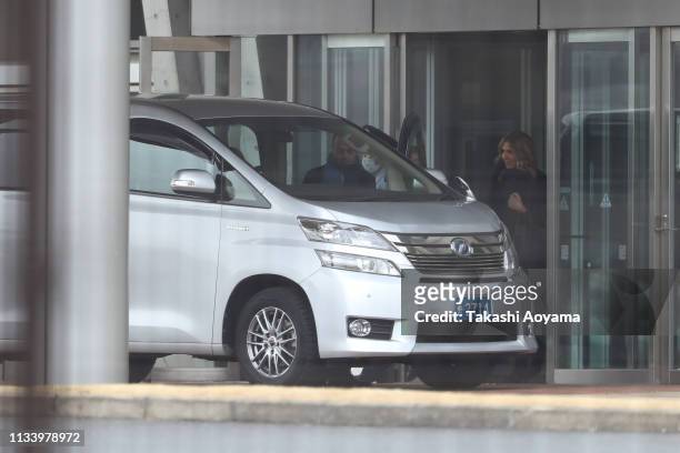 Carole Ghosn, wife of Carlos Ghosn leaves the Tokyo Detention House on March 06, 2019 in Tokyo, Japan. Carlos Ghosn was released from the Tokyo...