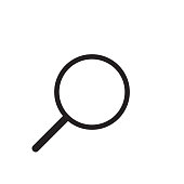 Search icon, vector magnifier glass zoom symbol, thin line design