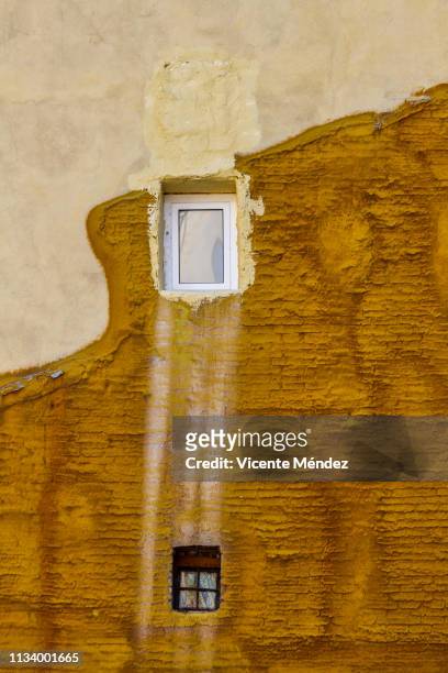 windows in a wall with insulation - anticuado stock pictures, royalty-free photos & images
