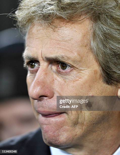 Benfica's headcoach Jorge Jesus looks on prior to UEFA Europa League, round of 32, football match VfB Stuttgart vs Benfica at the Mercedes-Benz Arena...