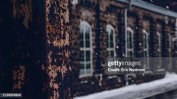 industrial winter - snö stock pictures, royalty-free photos & images