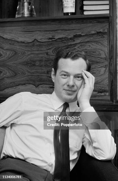 English music manager Brian Epstein , manager of the Beatles and NEMS Enterprises, pictured in his office in Liverpool, England in December 1963.