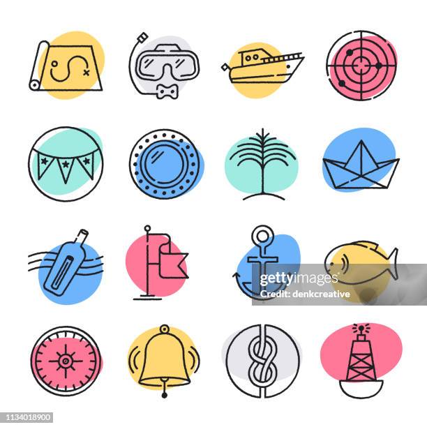 sustainable tourism development doodle style vector icon set - extraordinary life stock illustrations