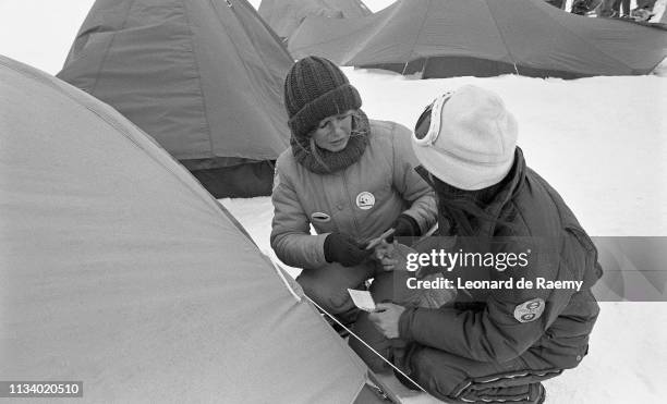 Brigitte Bardot during Greenpeace's campaign against the seal hunt, on the Labrador ice floes, Canada, 1st March 1977