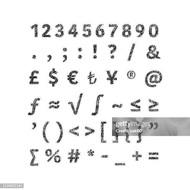 alphabet - stencil font stock illustrations