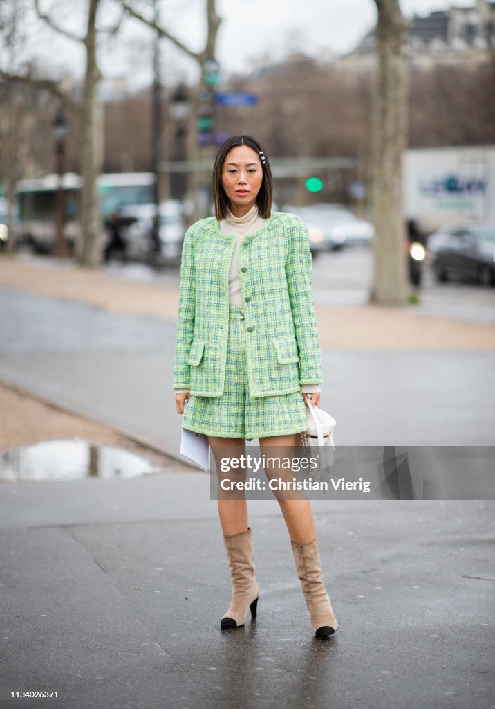 Street Style - Paris Fashion Week Womenswear Fall/Winter 2019/2020 : Day Nine